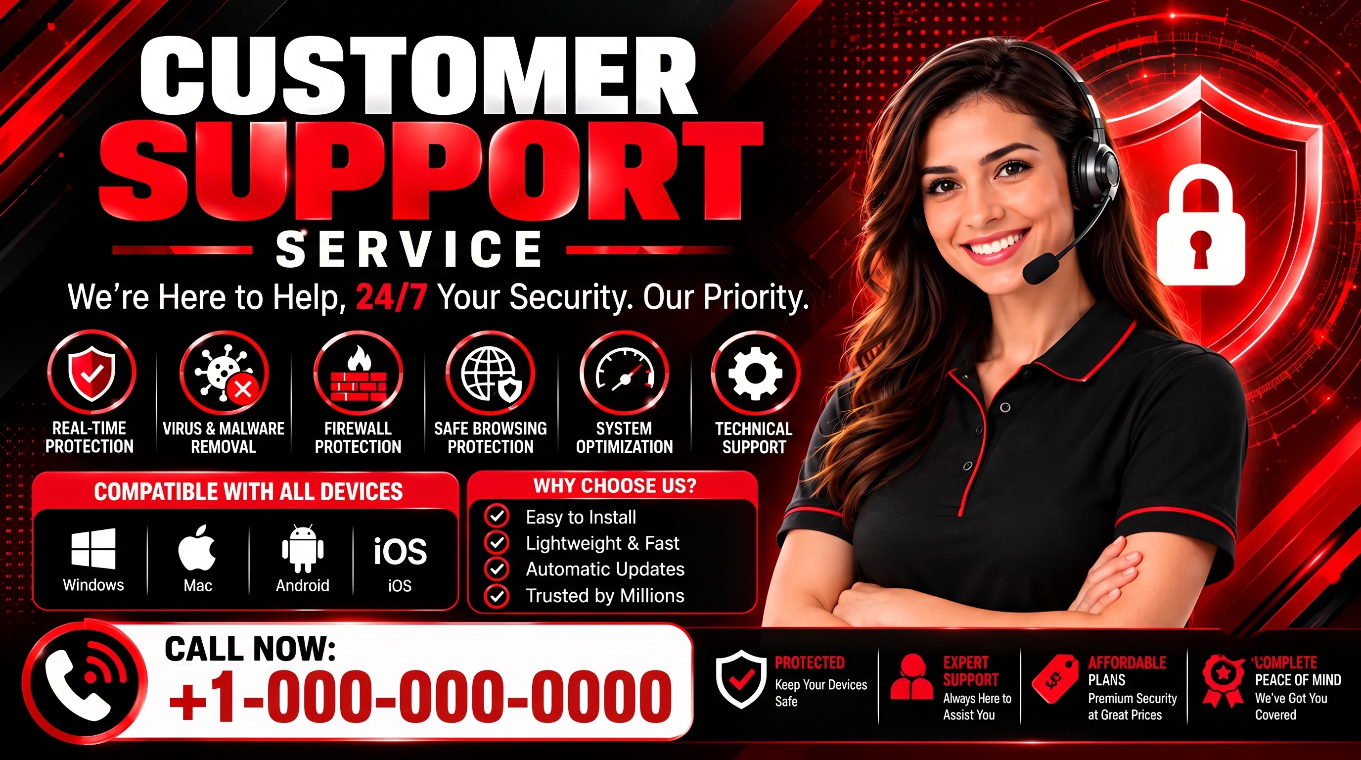 Customer Support Service - Antivirus & Security Solutions 24/7
